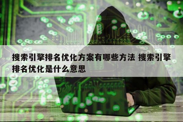 搜索引擎排名优化方案有哪些方法 搜索引擎排名优化是什么意思