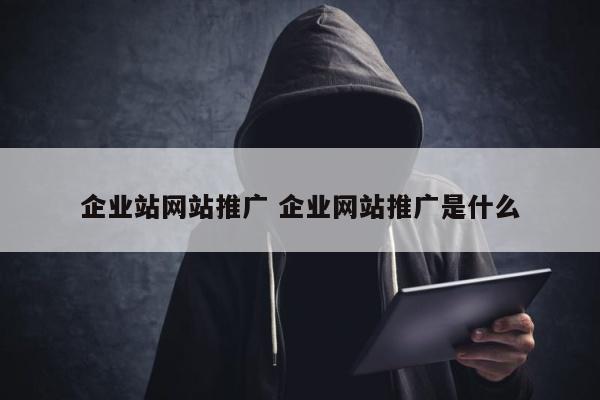 企业站网站推广 企业网站推广是什么