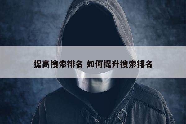 提高搜索排名 如何提升搜索排名