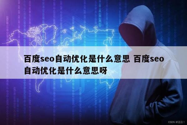 百度seo自动优化是什么意思 百度seo自动优化是什么意思呀