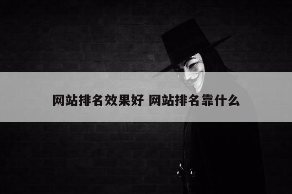 网站排名效果好 网站排名靠什么