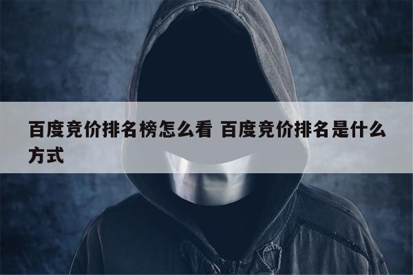 百度竞价排名榜怎么看 百度竞价排名是什么方式