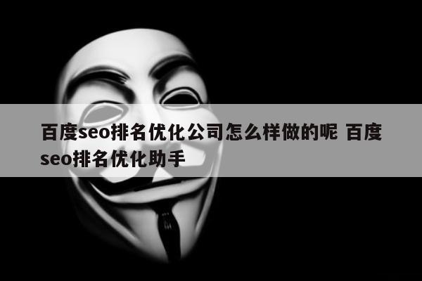 百度seo排名优化公司怎么样做的呢 百度seo排名优化助手