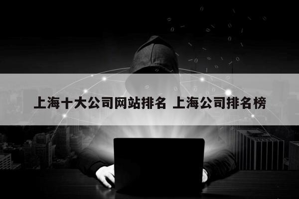 上海十大公司网站排名 上海公司排名榜