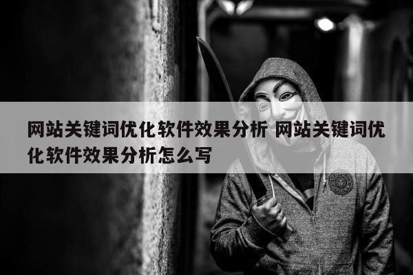 网站关键词优化软件效果分析 网站关键词优化软件效果分析怎么写