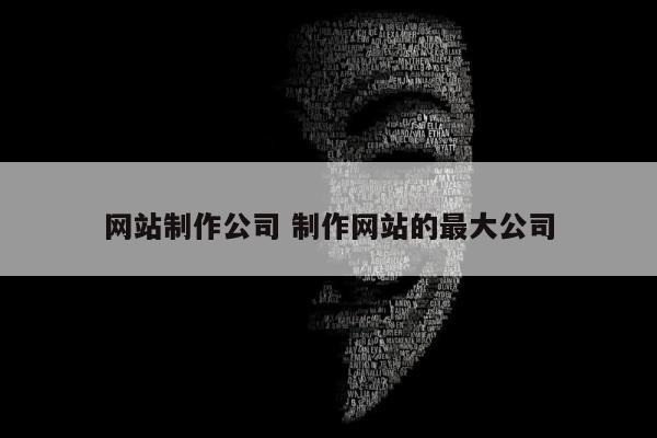 网站制作公司 制作网站的最大公司