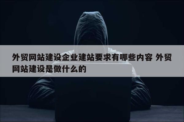 外贸网站建设企业建站要求有哪些内容 外贸网站建设是做什么的