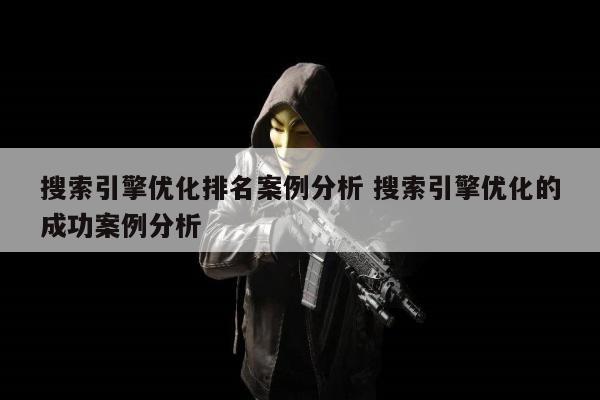 搜索引擎优化排名案例分析 搜索引擎优化的成功案例分析