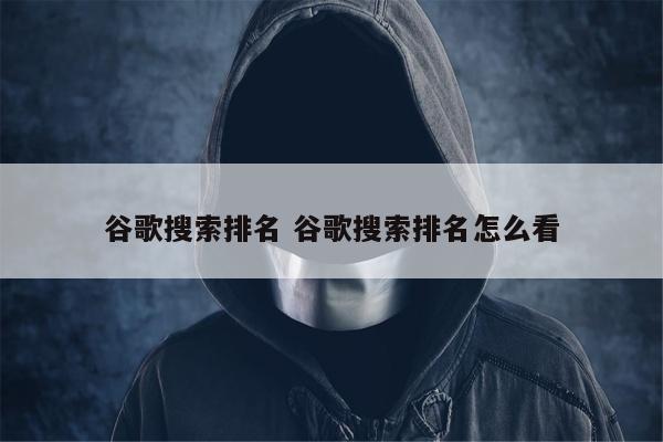 谷歌搜索排名 谷歌搜索排名怎么看