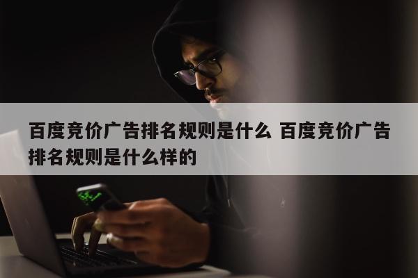 百度竞价广告排名规则是什么 百度竞价广告排名规则是什么样的