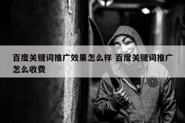 百度关键词推广效果怎么样 百度关键词推广怎么收费