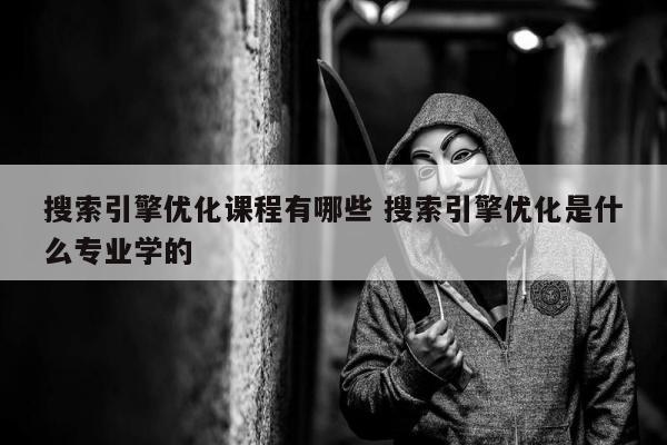 搜索引擎优化课程有哪些 搜索引擎优化是什么专业学的