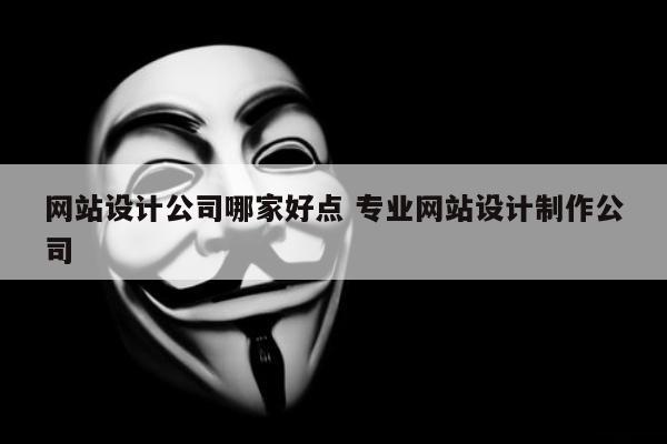 网站设计公司哪家好点 专业网站设计制作公司