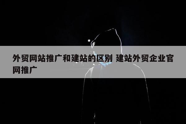 外贸网站推广和建站的区别 建站外贸企业官网推广