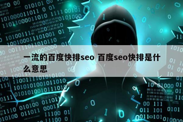 一流的百度快排seo 百度seo快排是什么意思