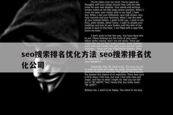 seo搜索排名优化方法 seo搜索排名优化公司