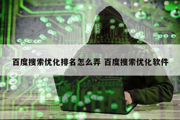 百度搜索优化排名怎么弄 百度搜索优化软件