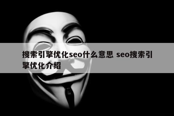 搜索引擎优化seo什么意思 seo搜索引擎优化介绍