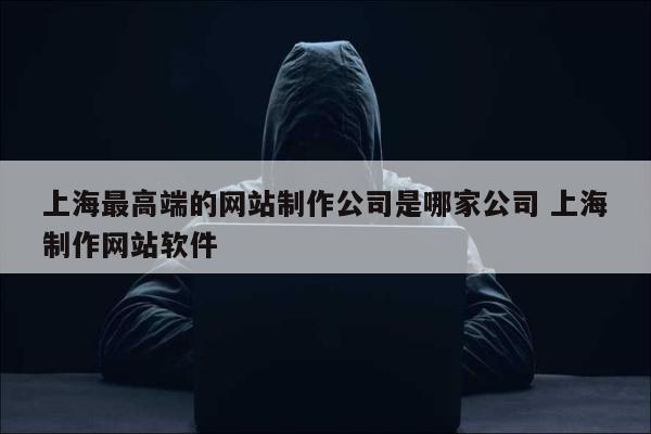 上海最高端的网站制作公司是哪家公司 上海制作网站软件