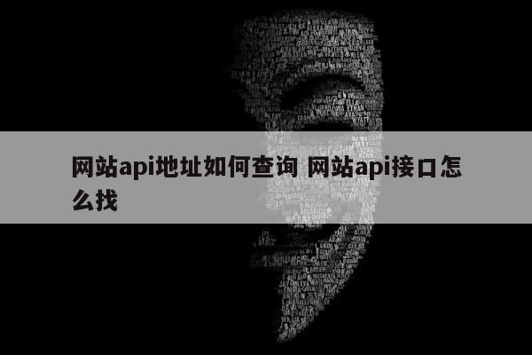 网站api地址如何查询 网站api接口怎么找