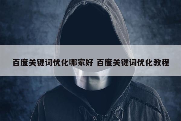 百度关键词优化哪家好 百度关键词优化教程