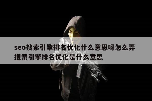 seo搜索引擎排名优化什么意思呀怎么弄 搜索引擎排名优化是什么意思