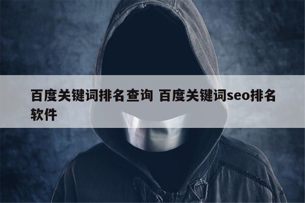 百度关键词排名查询 百度关键词seo排名软件