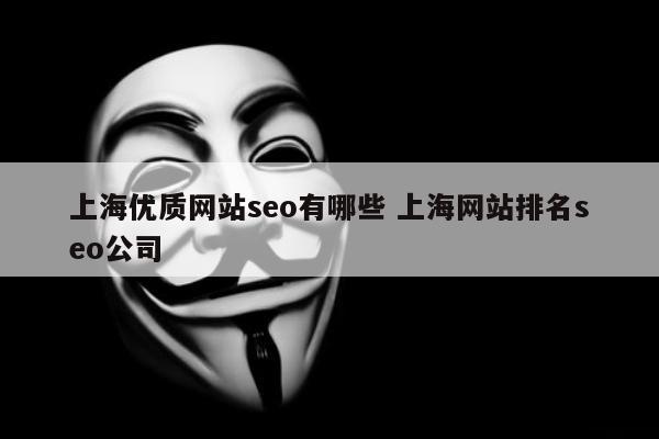 上海优质网站seo有哪些 上海网站排名seo公司