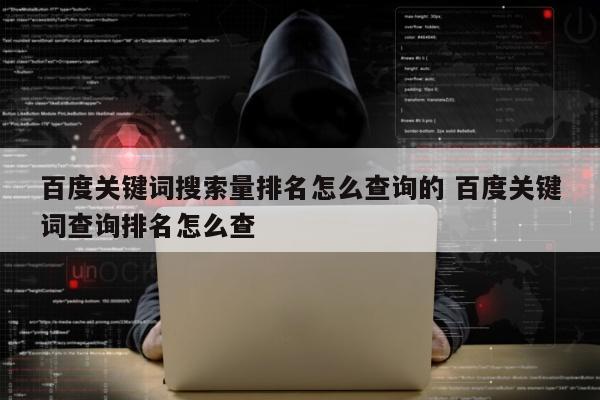 百度关键词搜索量排名怎么查询的 百度关键词查询排名怎么查