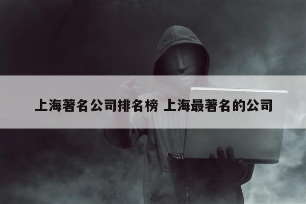 上海著名公司排名榜 上海最著名的公司