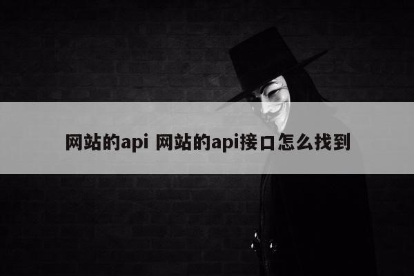 网站的api 网站的api接口怎么找到