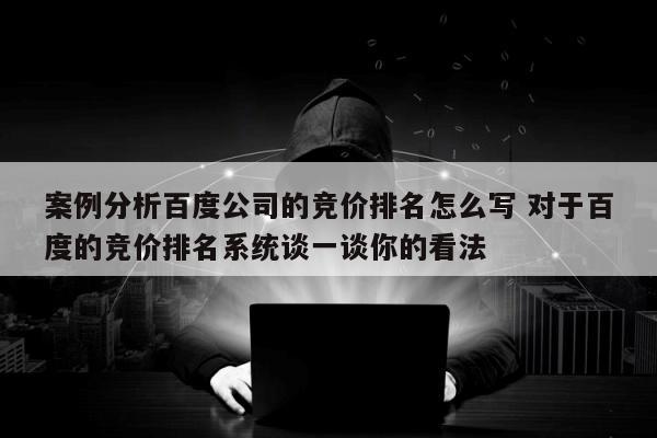 案例分析百度公司的竞价排名怎么写 对于百度的竞价排名系统谈一谈你的看法