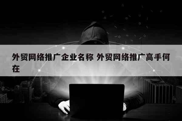 外贸网络推广企业名称 外贸网络推广高手何在