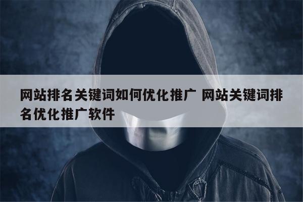 网站排名关键词如何优化推广 网站关键词排名优化推广软件