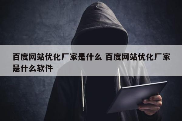 百度网站优化厂家是什么 百度网站优化厂家是什么软件