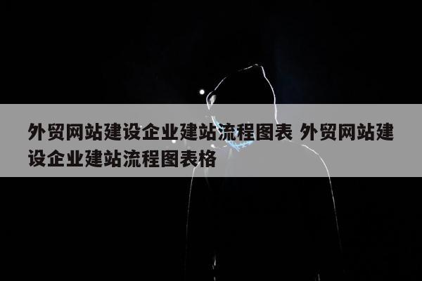 外贸网站建设企业建站流程图表 外贸网站建设企业建站流程图表格