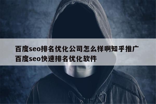 百度seo排名优化公司怎么样啊知乎推广 百度seo快速排名优化软件