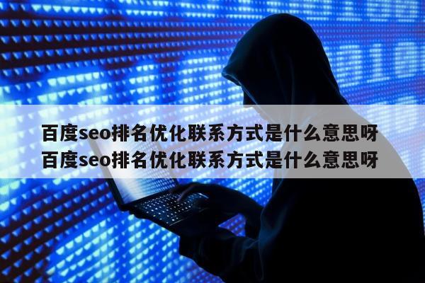 百度seo排名优化联系方式是什么意思呀 百度seo排名优化联系方式是什么意思呀