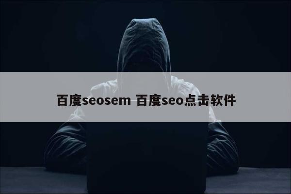 百度seosem 百度seo点击软件